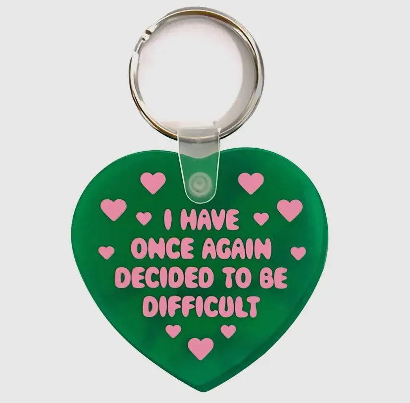 Vinyl Heart "Difficult" Keychain