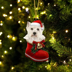 West Highland White Terrier (1)-1-In Santa Boot Christmas-Two Sided Ornament