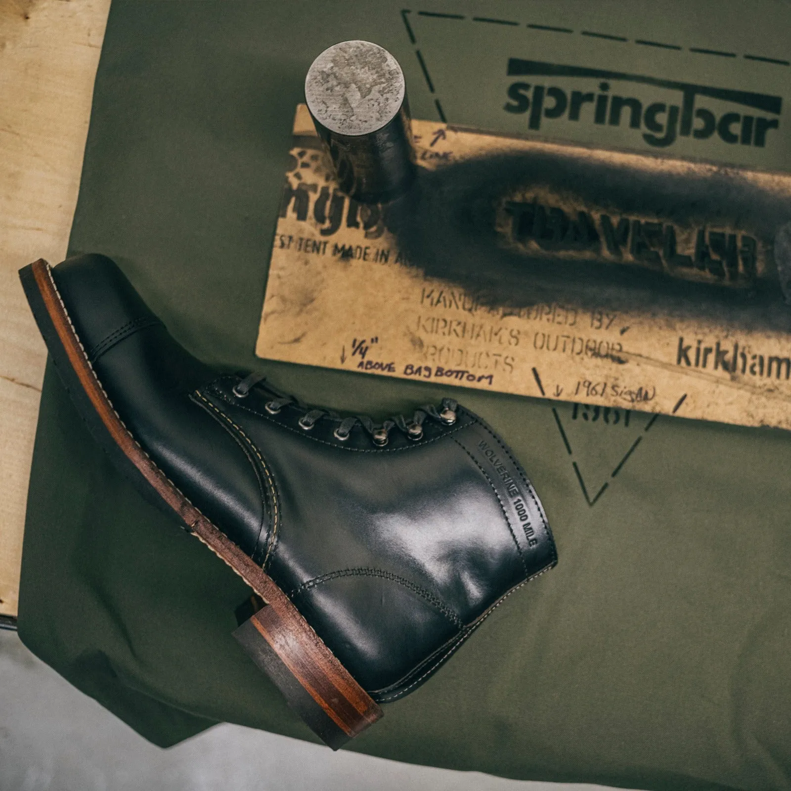 【Wolverine 1000 Mile】新版大底蓋頭 黑／Cap-Toe Classic Boot