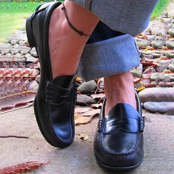 Women's Causal Flats Oxfords Slip On Round Toe Loafers