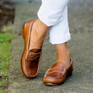 Women's Causal Flats Oxfords Slip On Round Toe Loafers