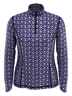 Womens Geometric 1/4 Zip Pullover