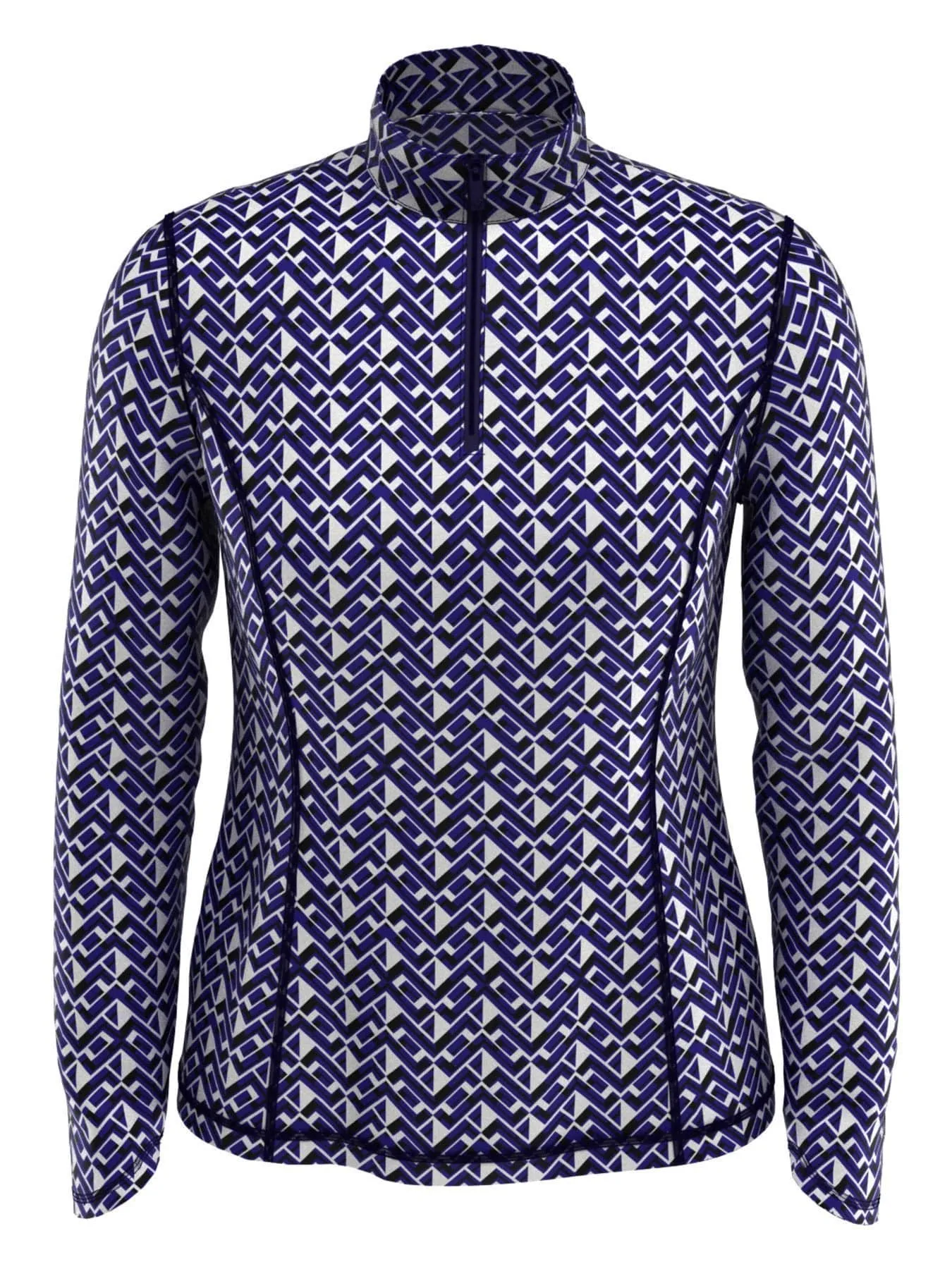Womens Geometric 1/4 Zip Pullover