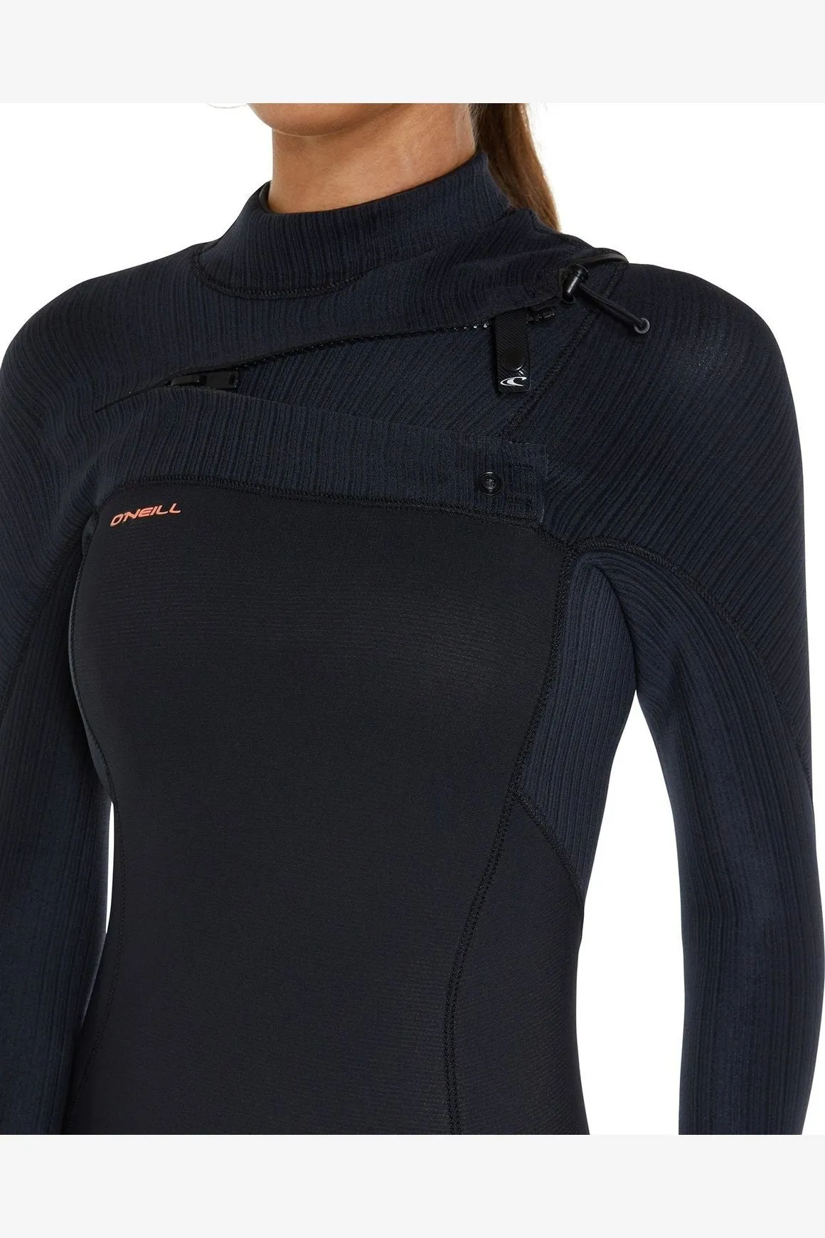 WOMENS HYPERFREAK CHEST ZIP 3/2MM - BLACK