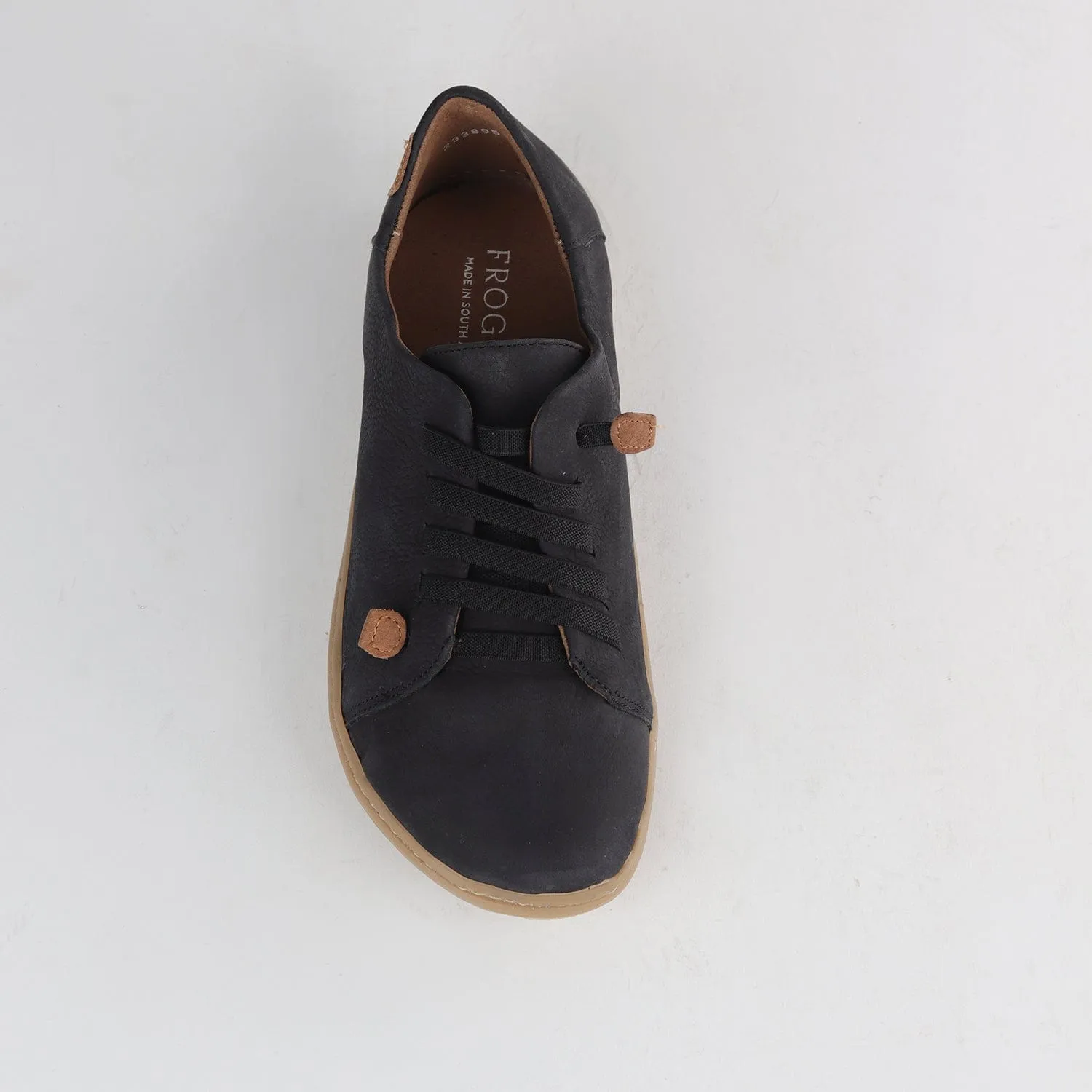 Women's Lace-up Barefoot Shoe with Removable Footbed in Black - 12828