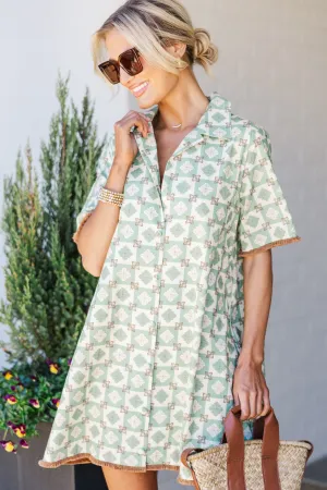Work With You Brown Medallion Dress