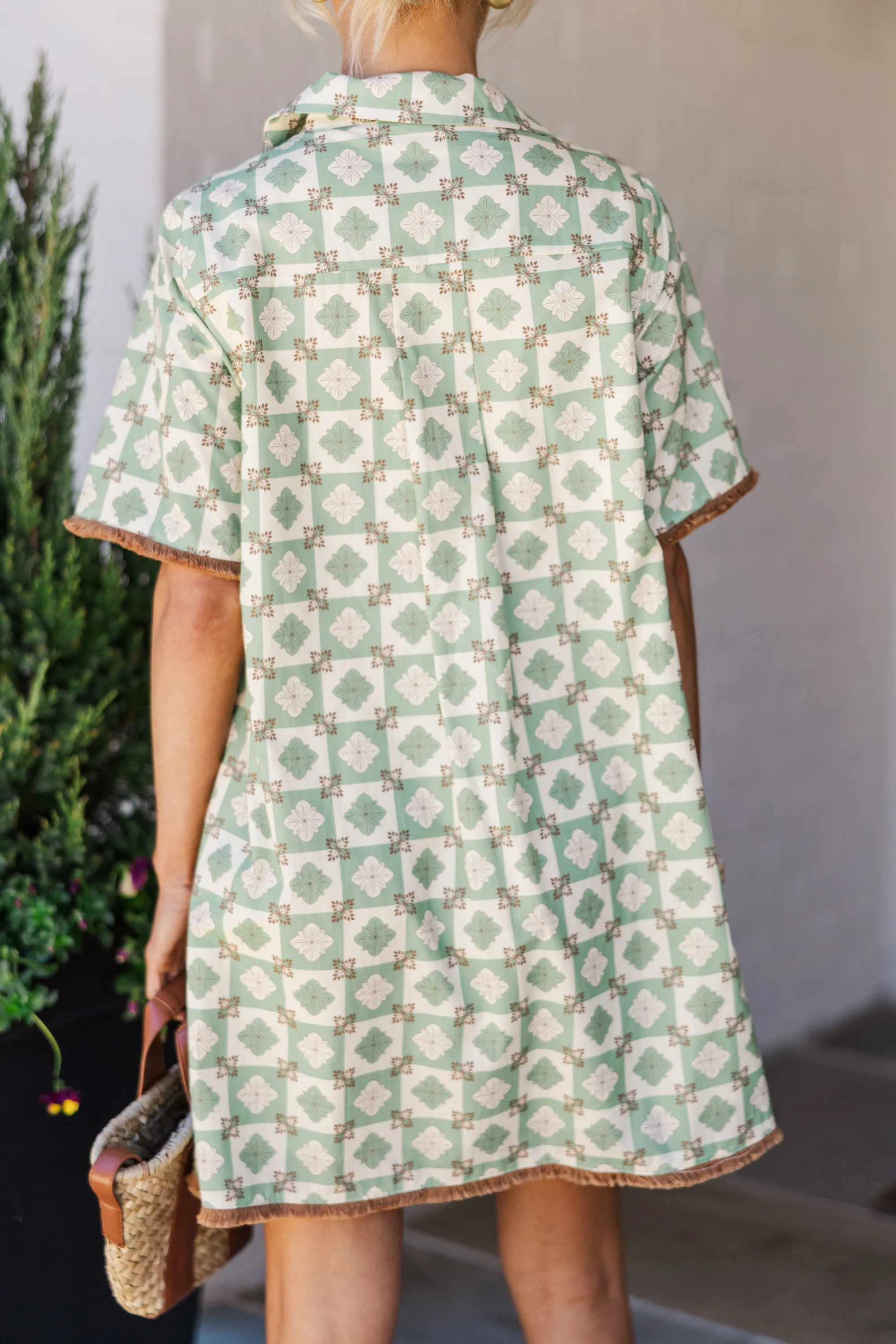 Work With You Brown Medallion Dress