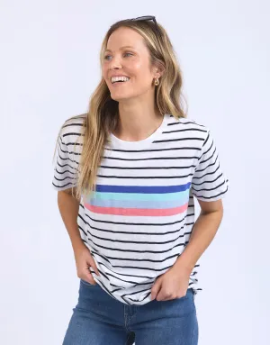 Zena Tee - White/Navy Stripe